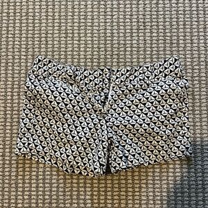 Lands' End Black and White Bermuda Shorts Classic Dotted Design